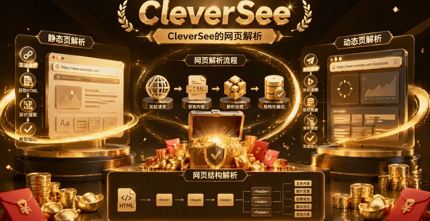 CleverSee的网页解析怎么用？静态页和动态页两版
