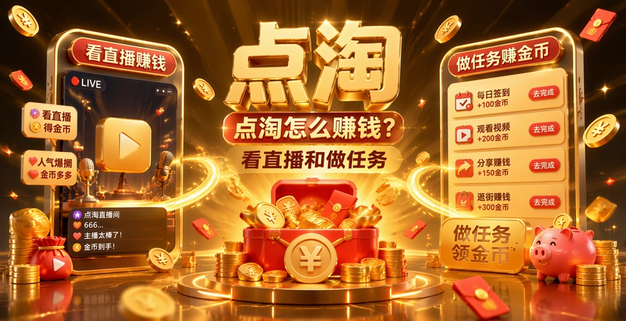 点淘怎么赚钱？看直播和做任务的赚法