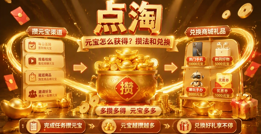 点淘元宝怎么获得？攒法和兑换用法