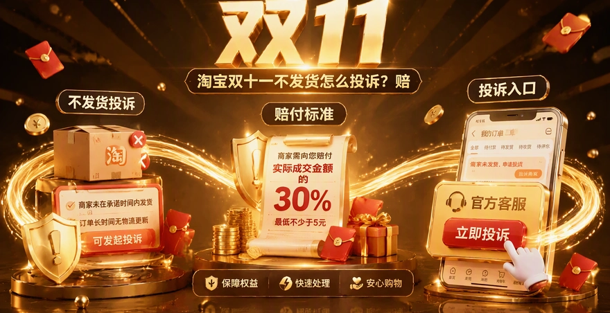 淘宝双十一不发货怎么投诉？赔付标准和申请入口