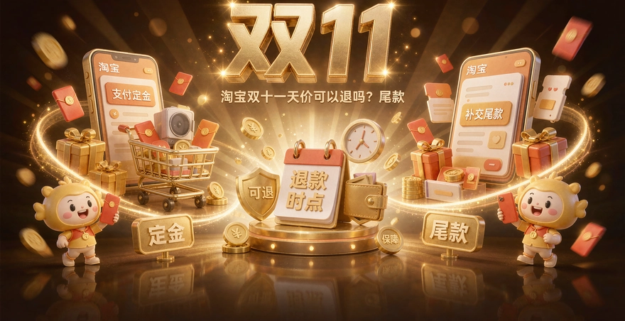 淘宝双十一定金可以退吗？尾款和退款时点