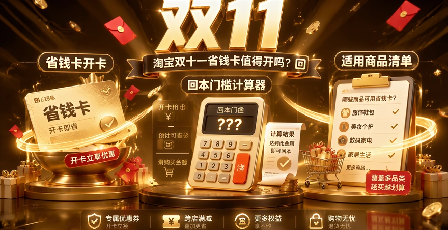 淘宝双十一省钱卡值得开吗？回本门槛和适用商品