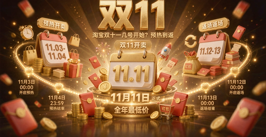淘宝双十一几号开始？预热到返场的三段排期