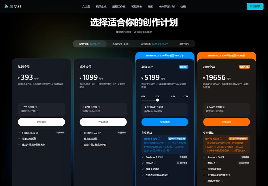 即梦会员连续包年价格