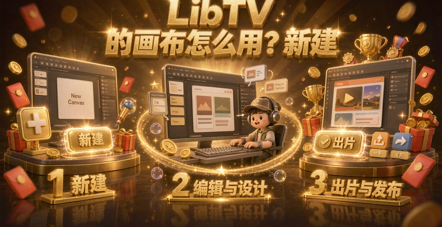 LibTV的画布怎么用?新建到出片的三步顺序
