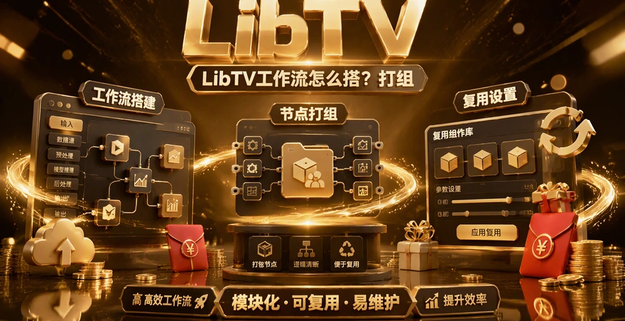 LibTV工作流怎么搭?打组和复用的两处设置