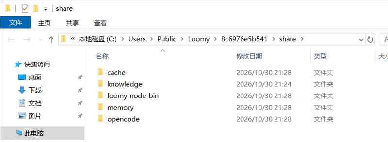 Loomy share 下 cache knowledge 等五個子目錄