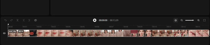 PixTV 時間軸上的分割裁剪變速靜音等按鈕位置