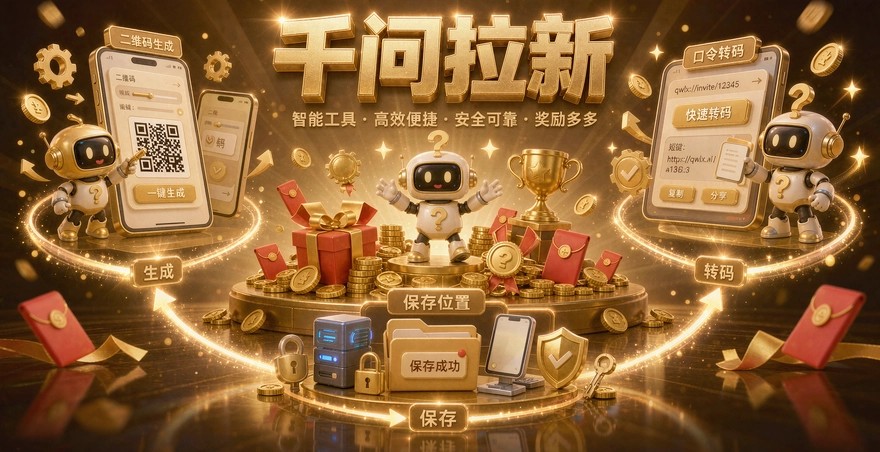 千问拉新的二维码怎么生成？口令转码和保存位置