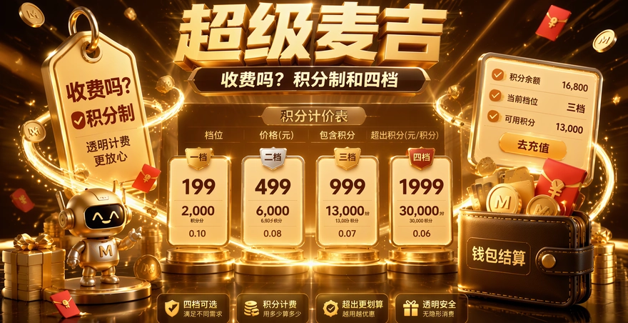 超级麦吉收费吗？积分制和四档价格说明