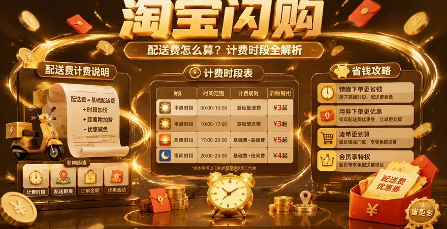 淘宝闪购配送费怎么算？计费时段和省钱进法