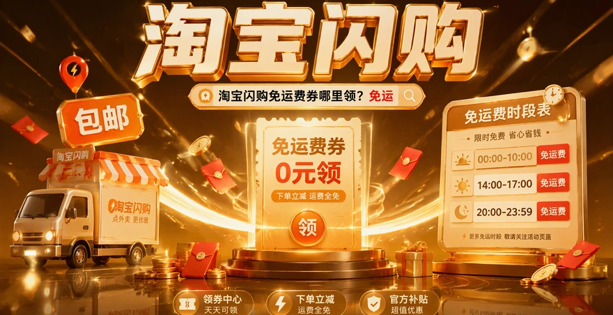 淘宝闪购免运费券哪里领？免运费时段和门槛