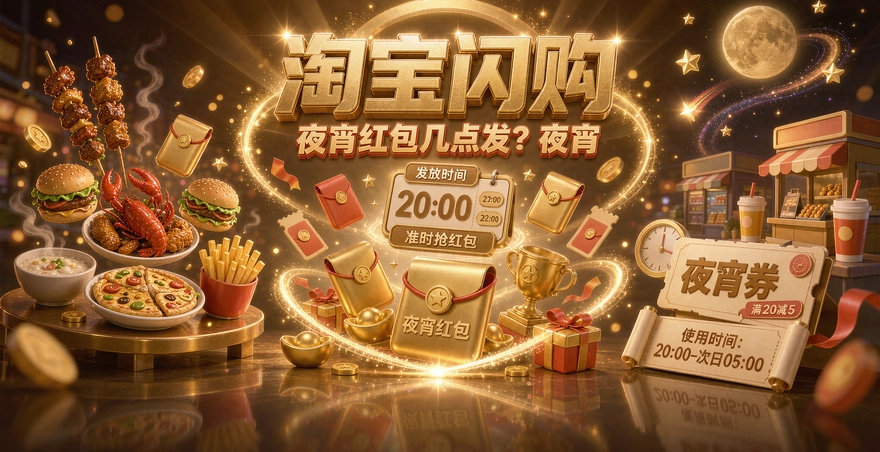 淘宝闪购夜宵红包几点发？夜宵券使用时间
