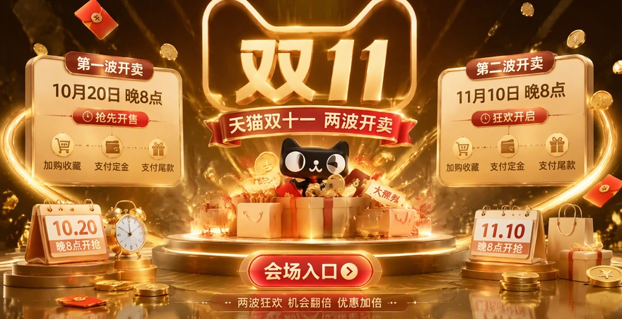 天猫双十一活动几号开始?两波开卖的时点