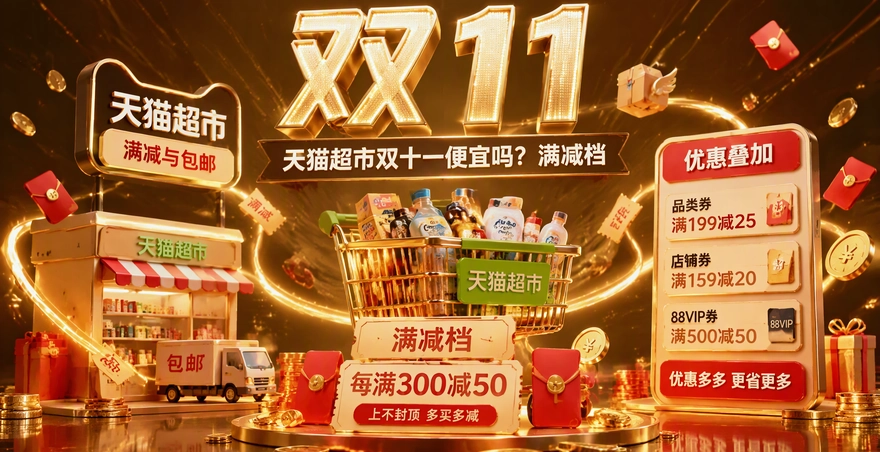 天猫超市双十一便宜吗？满减档位和包邮门槛