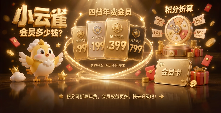 小云雀会员多少钱？四档年费和积分折算
